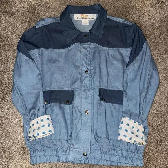 Back To The Future Marty McFly Halloween Costume Jacket L Snap Button Front - Picture 1 of 6